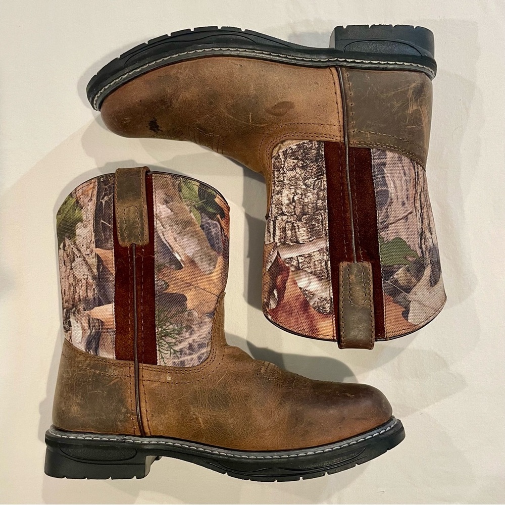 Smoky Mountain Cowboys Boots Boys 2.5 Girls Buffalo Western Leather Camo Fall